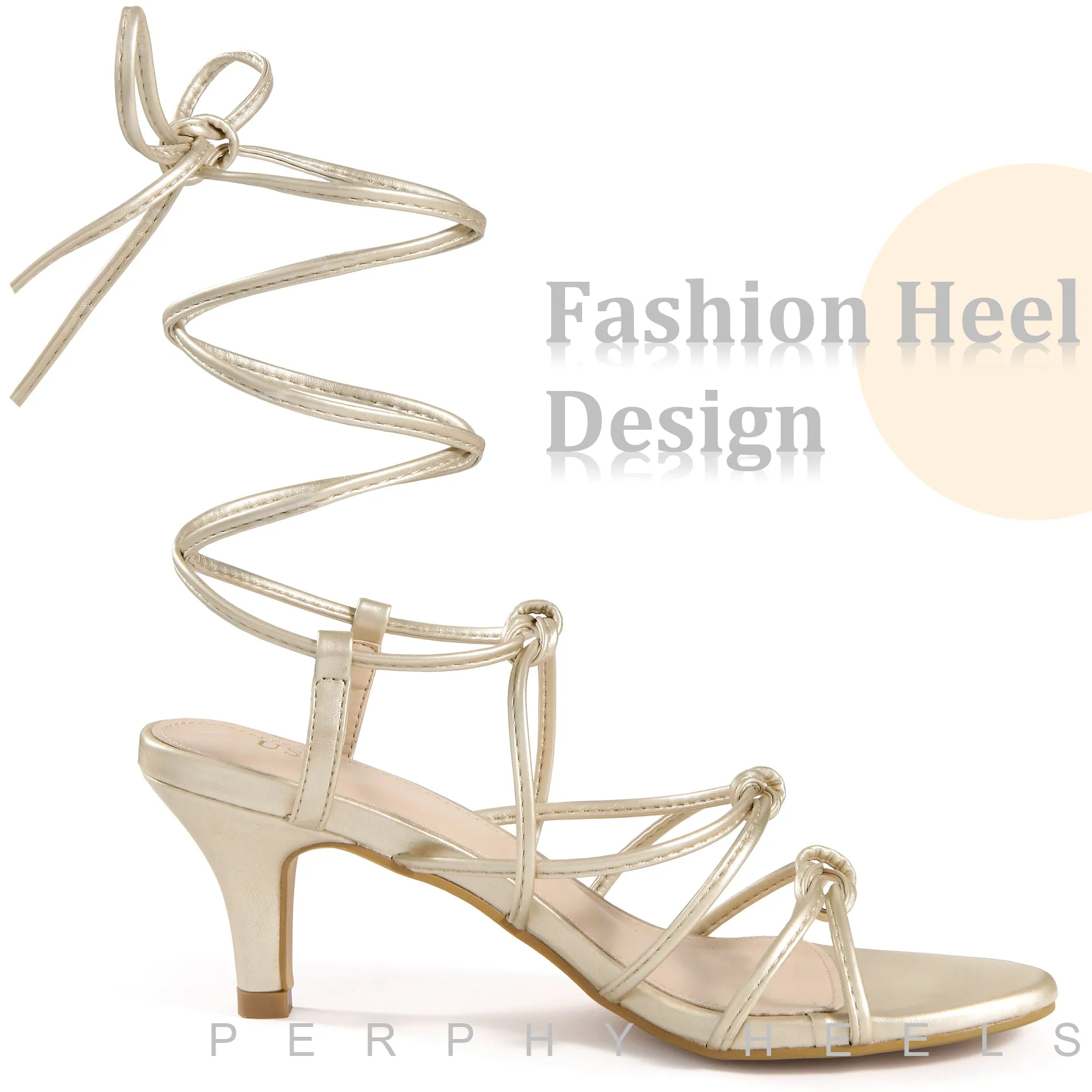 Knot Lace Up Slingback Stiletto Heel Sandals for Women