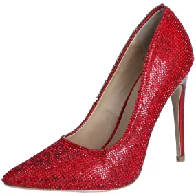 Lauren Lorraine Dori Rhinestone Pointed Toe High Heel Stiletto Formal Prom Pumps