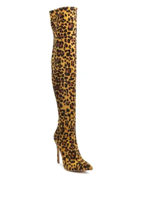 Leopard Heeled Boots