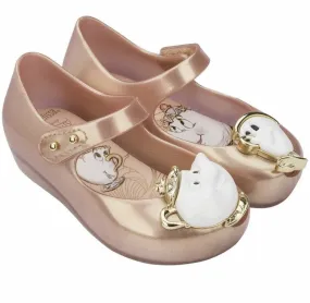 Mini Melissa Ultra Girl Metallic Pink Beauty and the Beast MaryJane Shoes