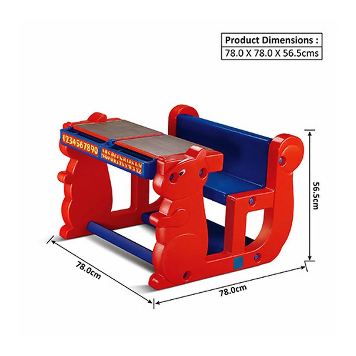 Ok Play Play Pet Double, Chair‚ Desk Set For Kids, Perfect For Home And School, Red & Blue, 2 to 4 Years
