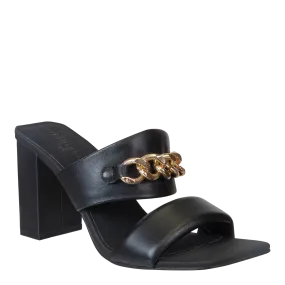 PROPRIETY in BLACK Heeled Sandals