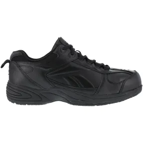 Reebok Mens Black Leather Street Sport Jogger Oxford Jorie Comp Toe