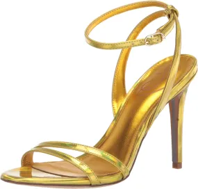 Sam Edelman Gemmie Mimosa Gold Ankle Strap Stiletto Heeled Fashion Sandals