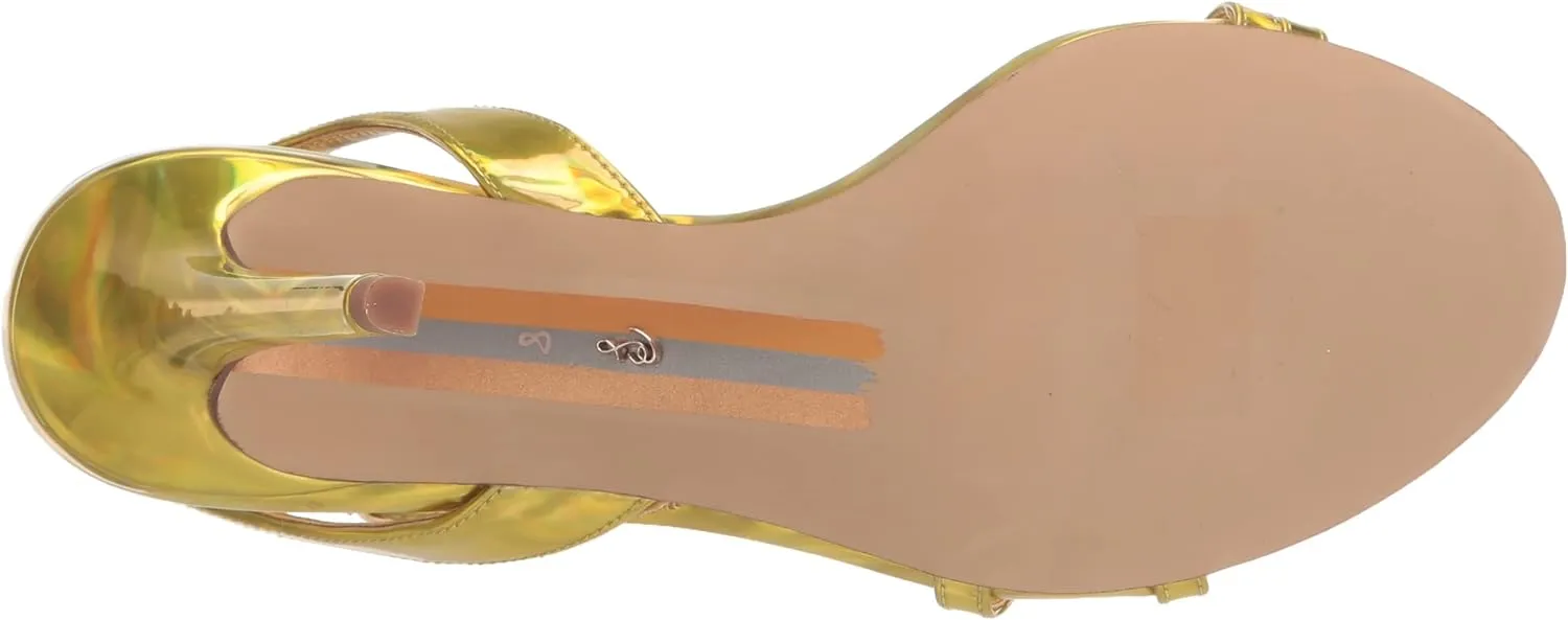 Sam Edelman Gemmie Mimosa Gold Ankle Strap Stiletto Heeled Fashion Sandals