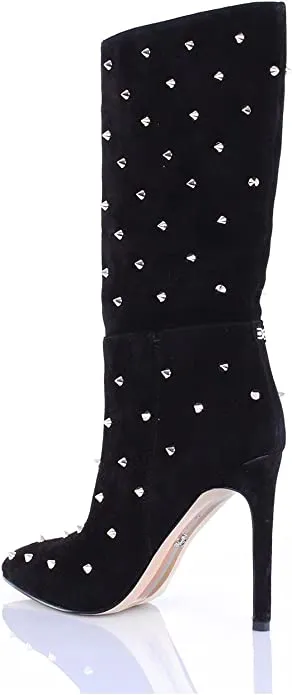 Sam Edelman Womens Waylyn Suede Pointed Toe Stiletto Heeled Mid-Calf Dress Boots