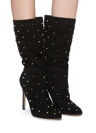 Sam Edelman Womens Waylyn Suede Pointed Toe Stiletto Heeled Mid-Calf Dress Boots