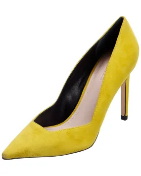 Schutz Guinewer Suede Pointed Toe High Heel Dress Stiletto Heeled Pumps Yellow