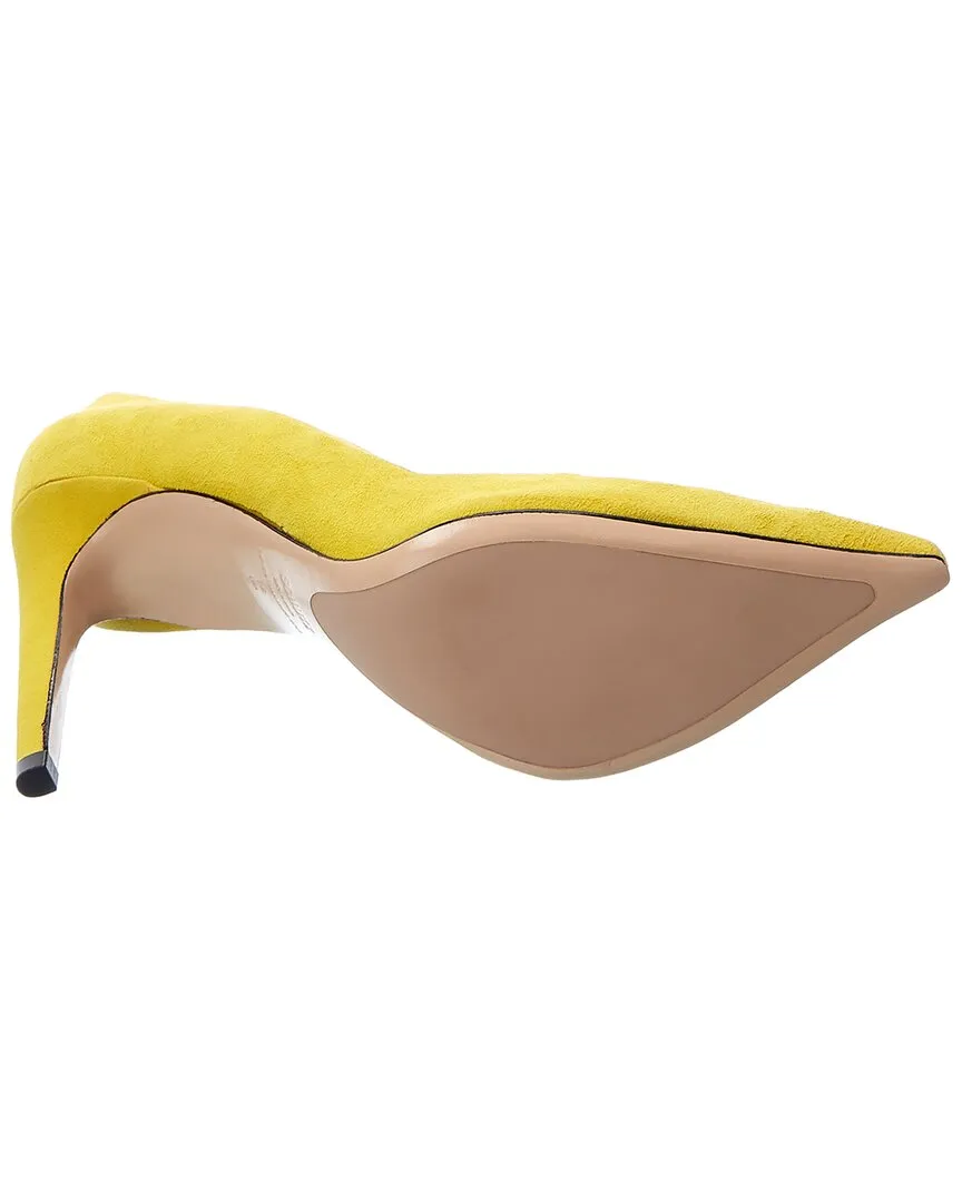 Schutz Guinewer Suede Pointed Toe High Heel Dress Stiletto Heeled Pumps Yellow