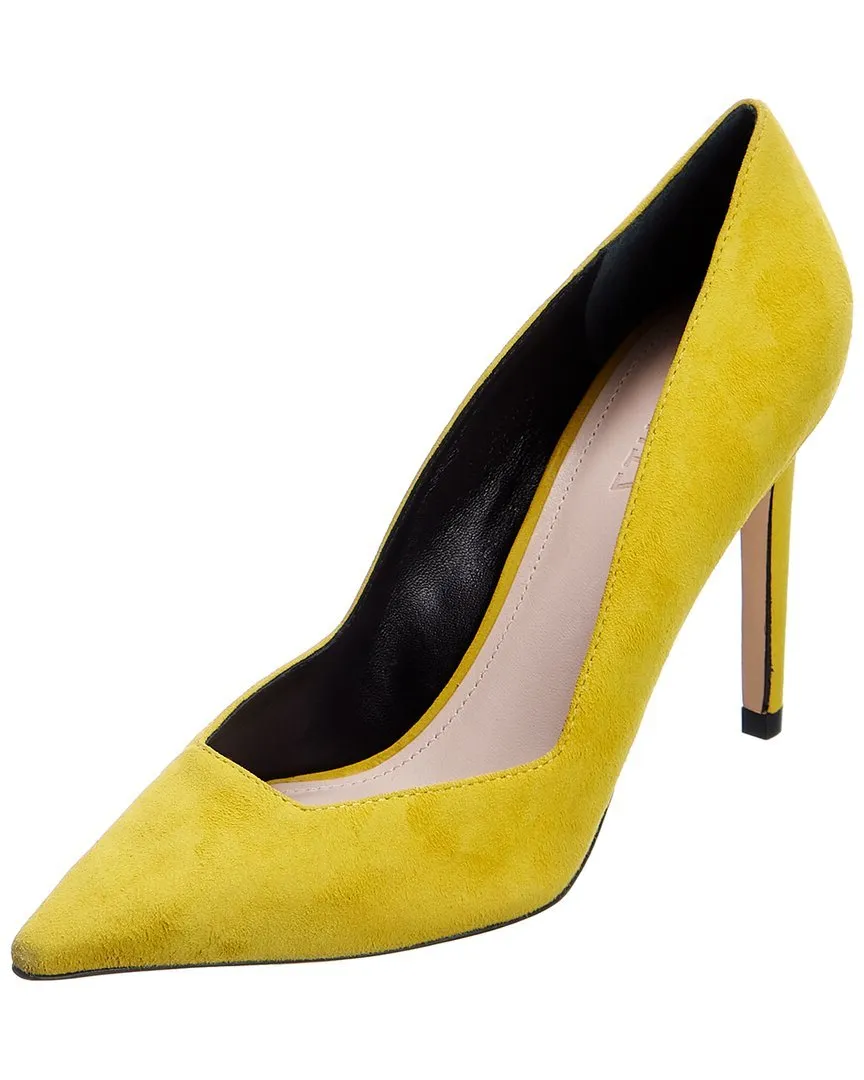 Schutz Guinewer Suede Pointed Toe High Heel Dress Stiletto Heeled Pumps Yellow