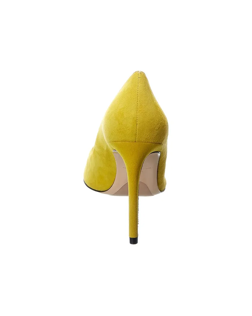 Schutz Guinewer Suede Pointed Toe High Heel Dress Stiletto Heeled Pumps Yellow