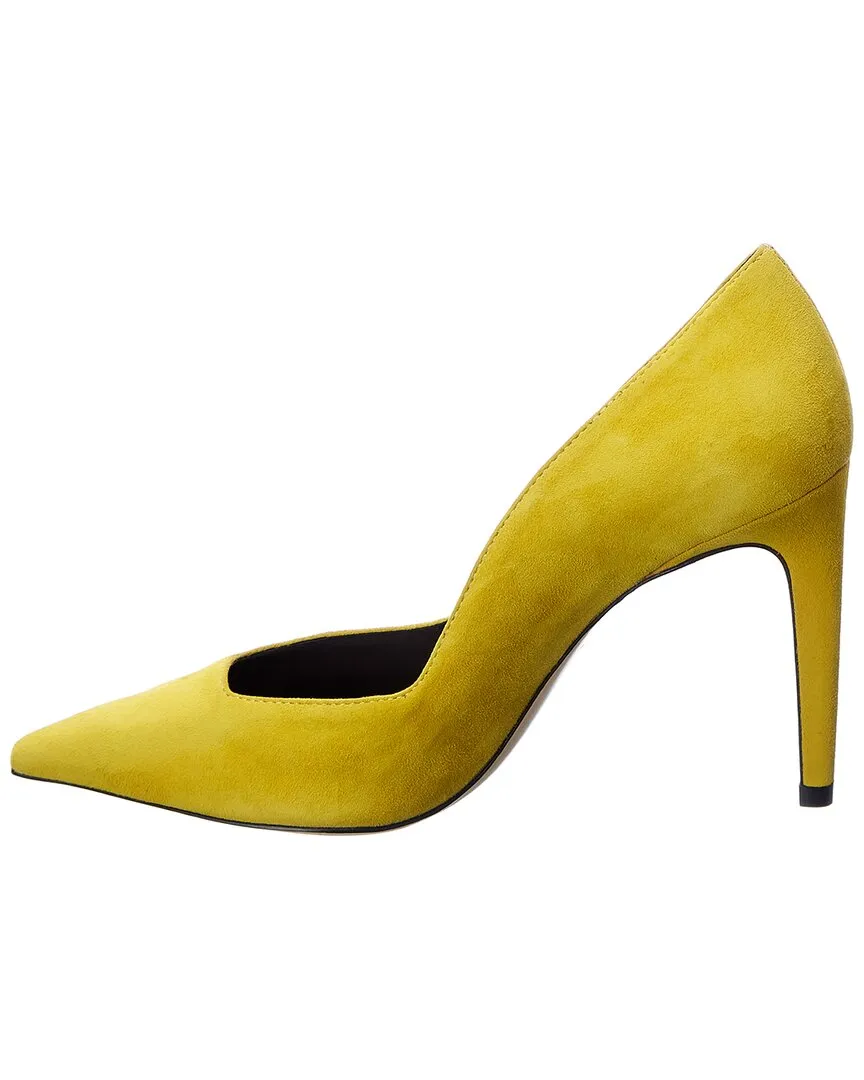 Schutz Guinewer Suede Pointed Toe High Heel Dress Stiletto Heeled Pumps Yellow
