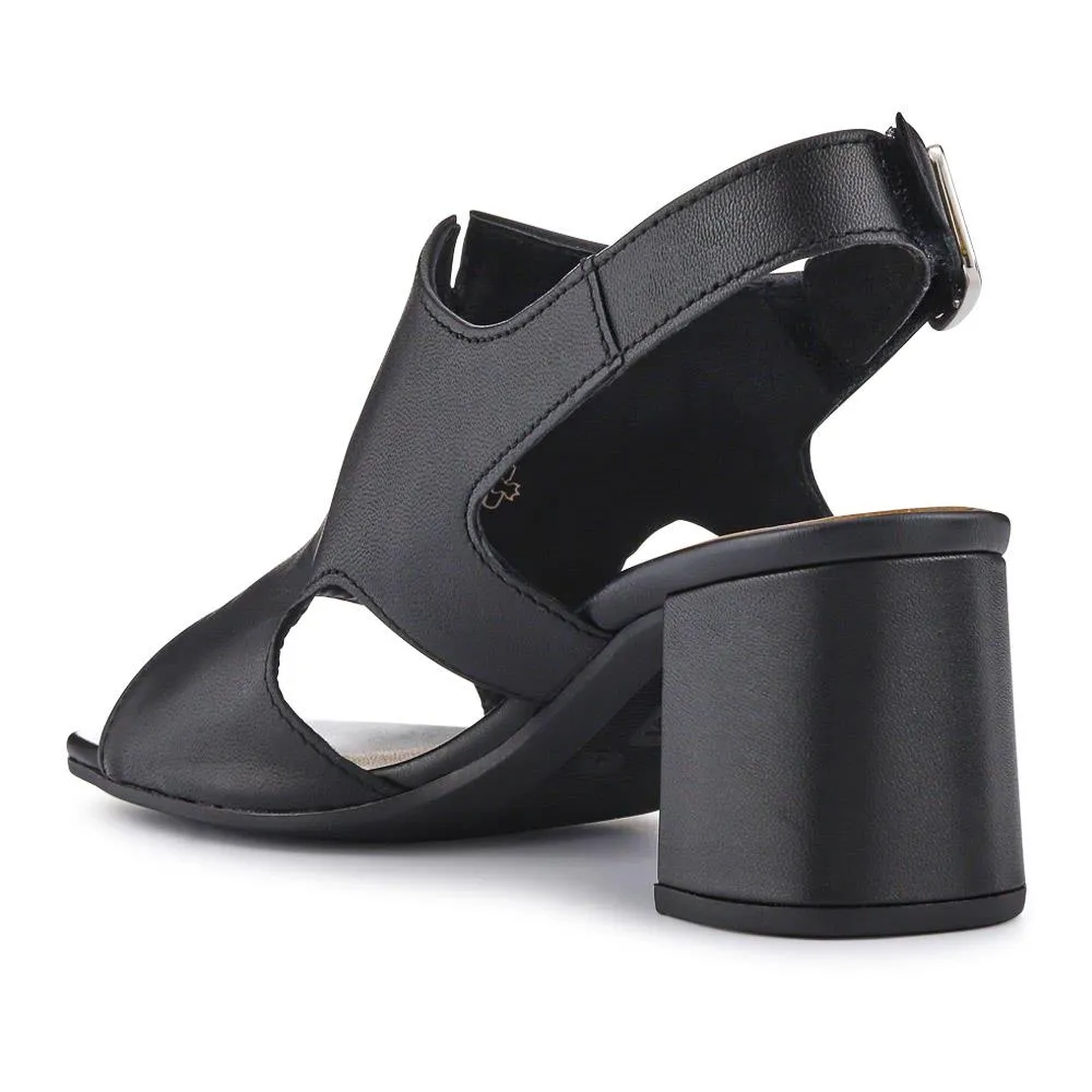 Smart Leather Block-Heeled Sandals - GAB41514 / 327 008
