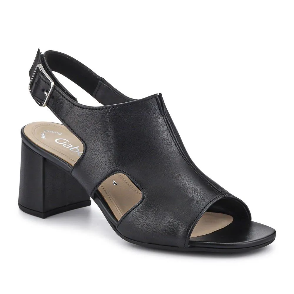 Smart Leather Block-Heeled Sandals - GAB41514 / 327 008