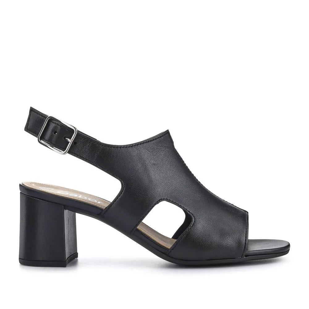 Smart Leather Block-Heeled Sandals - GAB41514 / 327 008