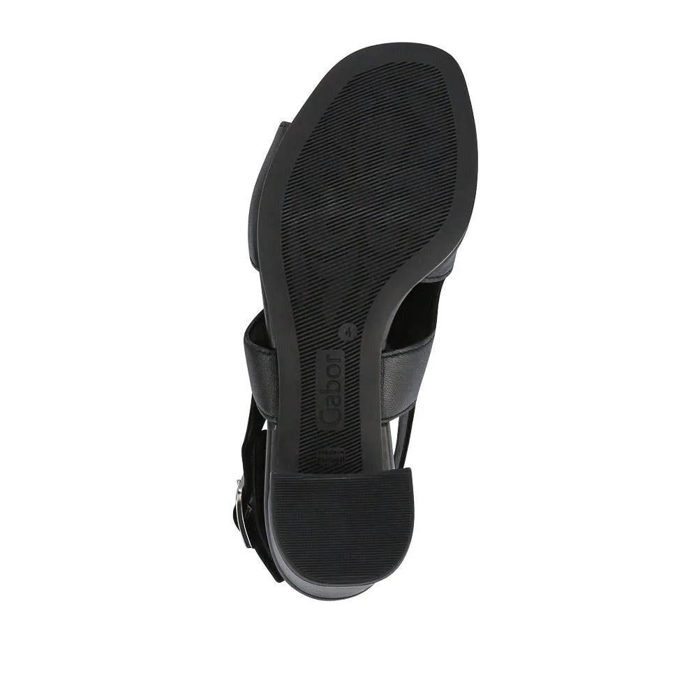 Smart Leather Block-Heeled Sandals - GAB41514 / 327 008