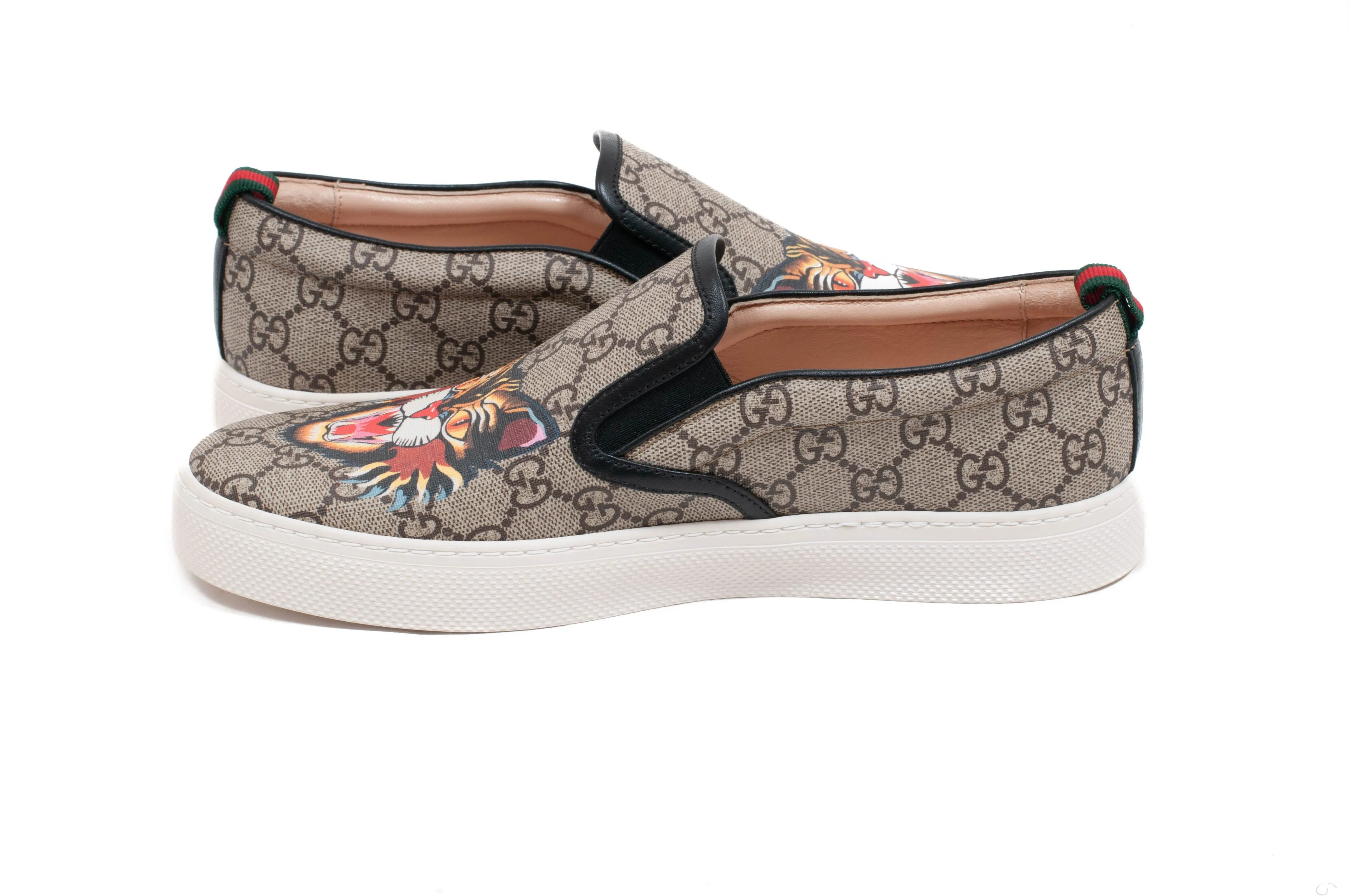 Tiger Monogram Slip Ons
