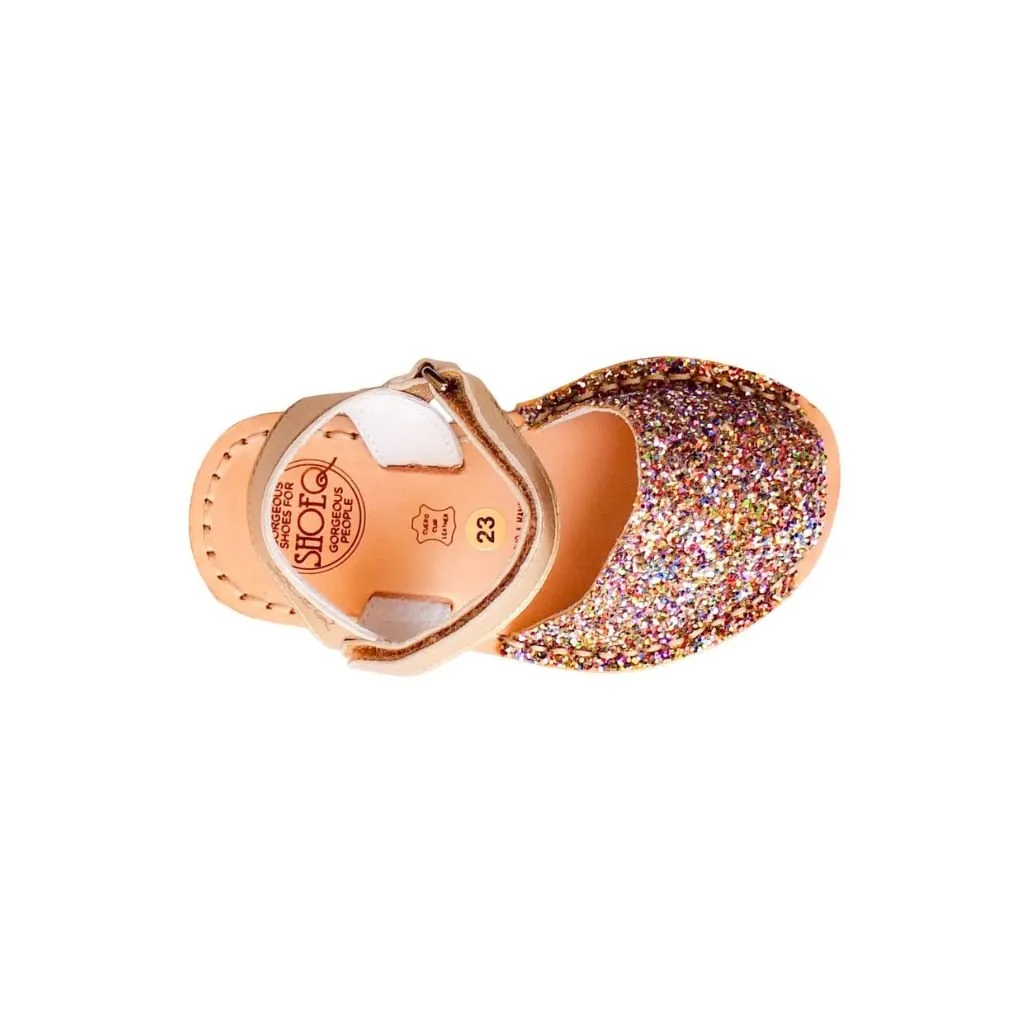 Toddler Avarca in Rainbow Gold Glitter