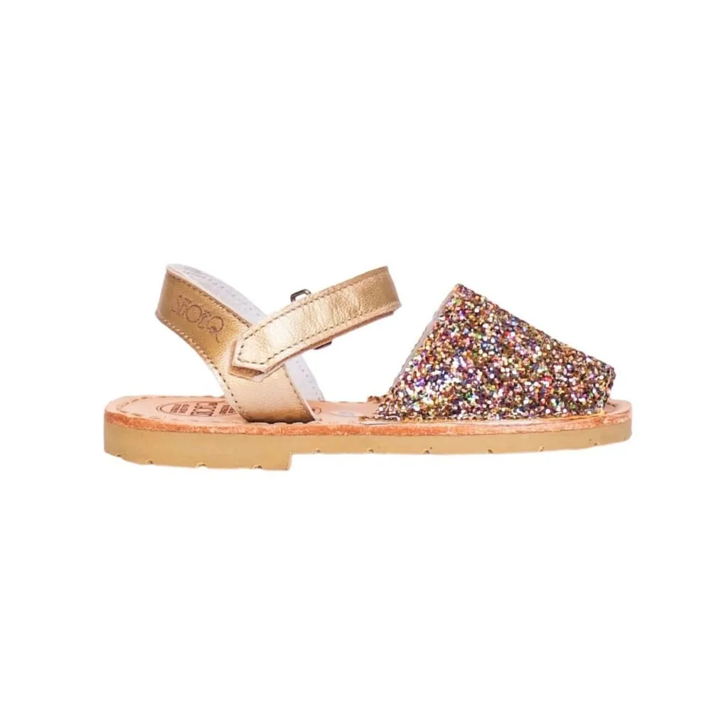 Toddler Avarca in Rainbow Gold Glitter