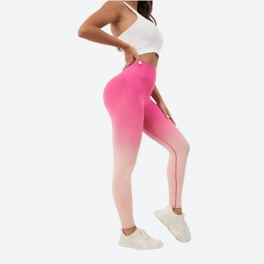 Trendy Gradient High-Waist Workout Leggings