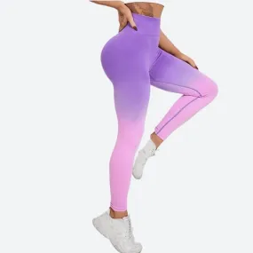 Trendy Gradient High-Waist Workout Leggings