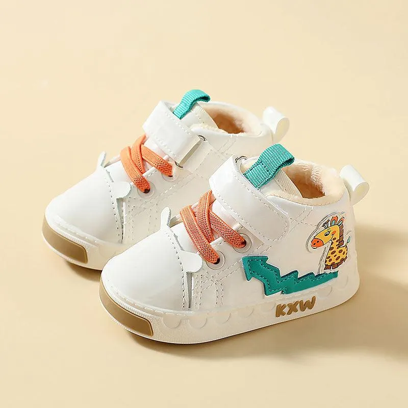 Warm Winter Boys' Cotton Microfiber Leather Toddler Shoes