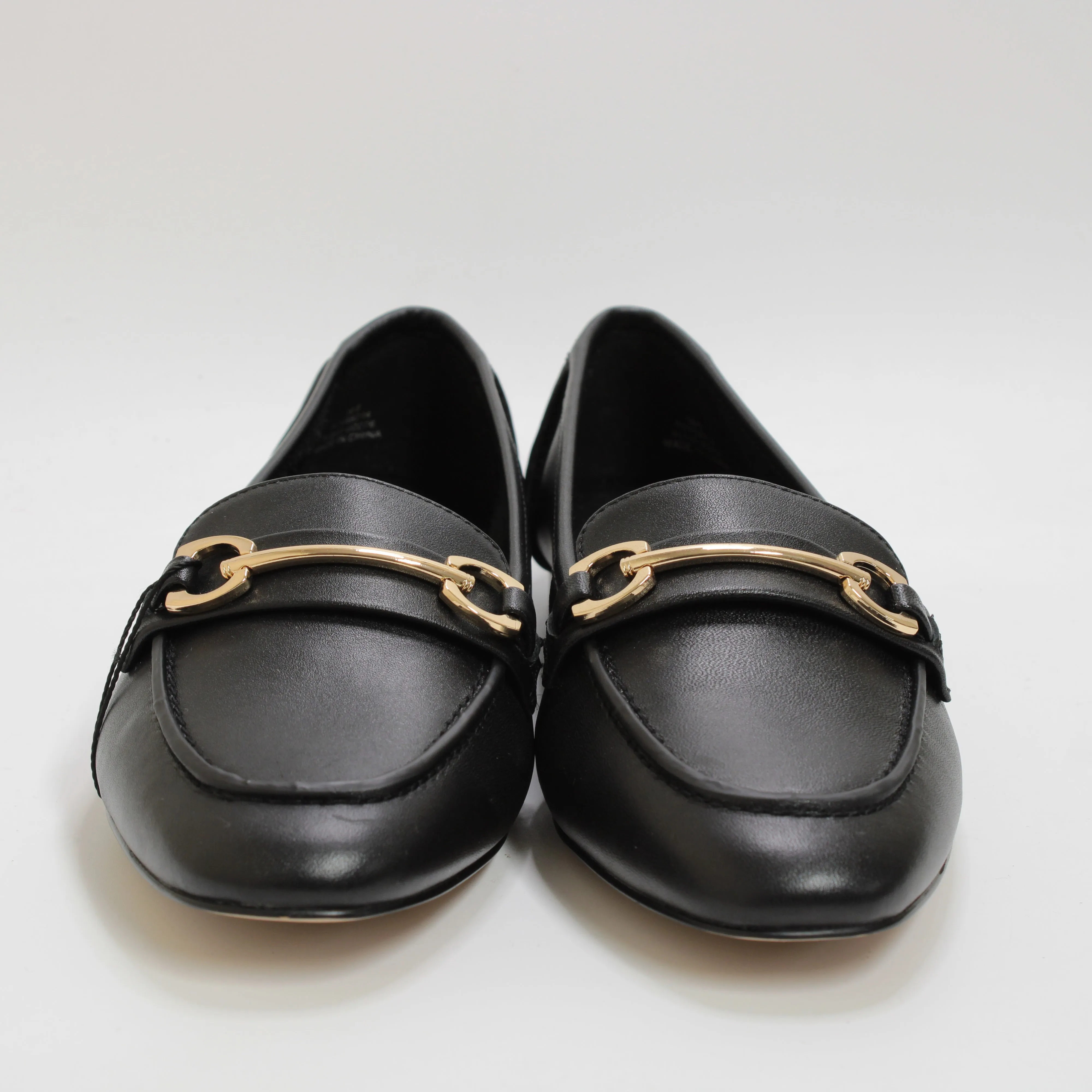 Womens Office Finnegan Snaffle Detail Slim Loafers Black Leather