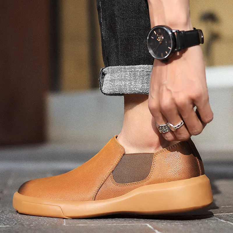 xiangtuibao  Men Casual Leather Shoes Big Size 38-47 Fashion Men's Flats Leisure Walk Loafers Tide Outdoor Shoes Fashion Slip on Sneakers Man