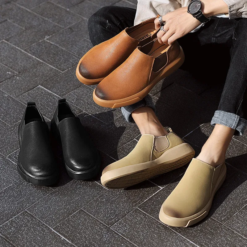 xiangtuibao  Men Casual Leather Shoes Big Size 38-47 Fashion Men's Flats Leisure Walk Loafers Tide Outdoor Shoes Fashion Slip on Sneakers Man