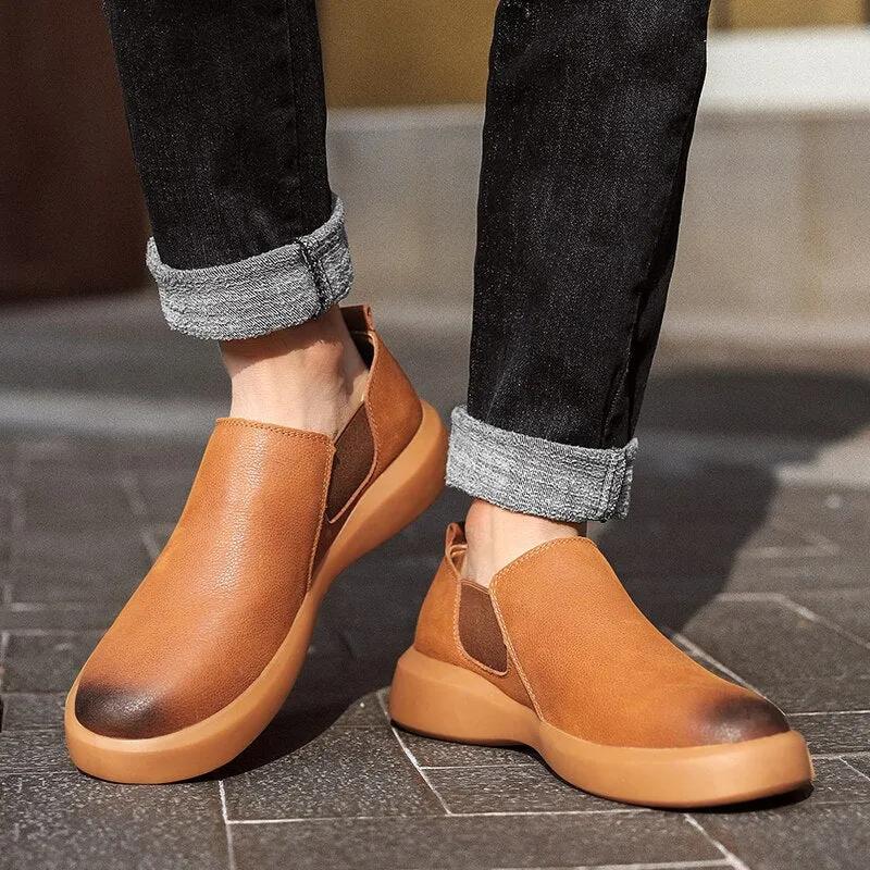 xiangtuibao  Men Casual Leather Shoes Big Size 38-47 Fashion Men's Flats Leisure Walk Loafers Tide Outdoor Shoes Fashion Slip on Sneakers Man