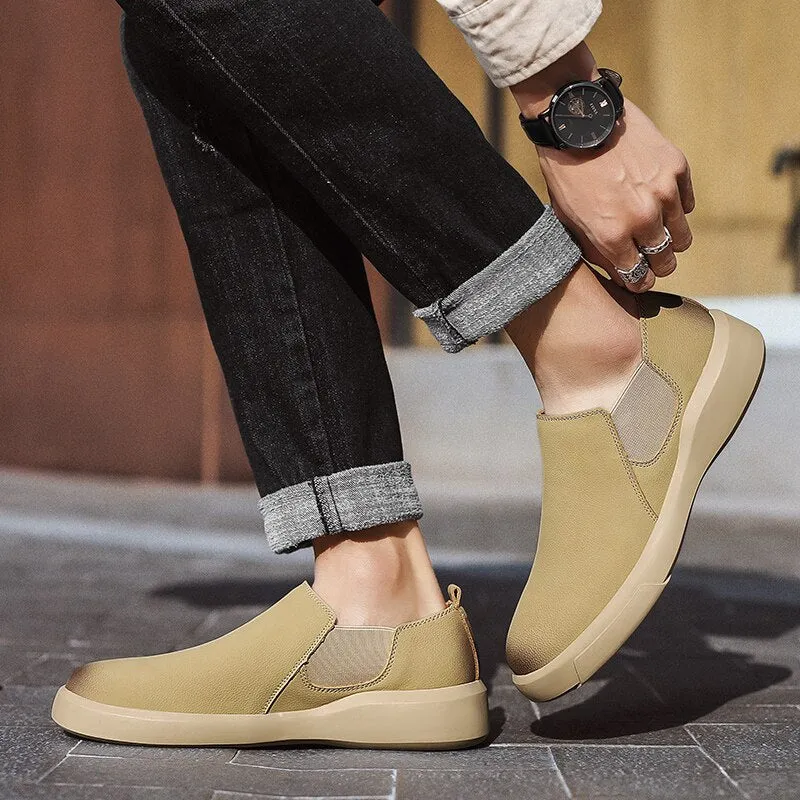 xiangtuibao  Men Casual Leather Shoes Big Size 38-47 Fashion Men's Flats Leisure Walk Loafers Tide Outdoor Shoes Fashion Slip on Sneakers Man
