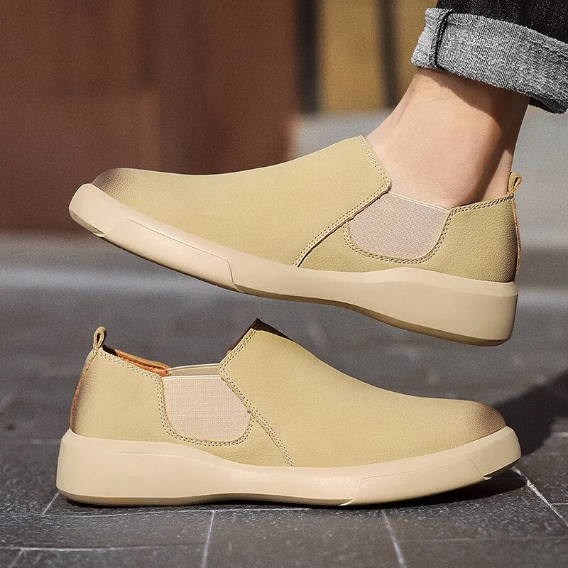 xiangtuibao  Men Casual Leather Shoes Big Size 38-47 Fashion Men's Flats Leisure Walk Loafers Tide Outdoor Shoes Fashion Slip on Sneakers Man