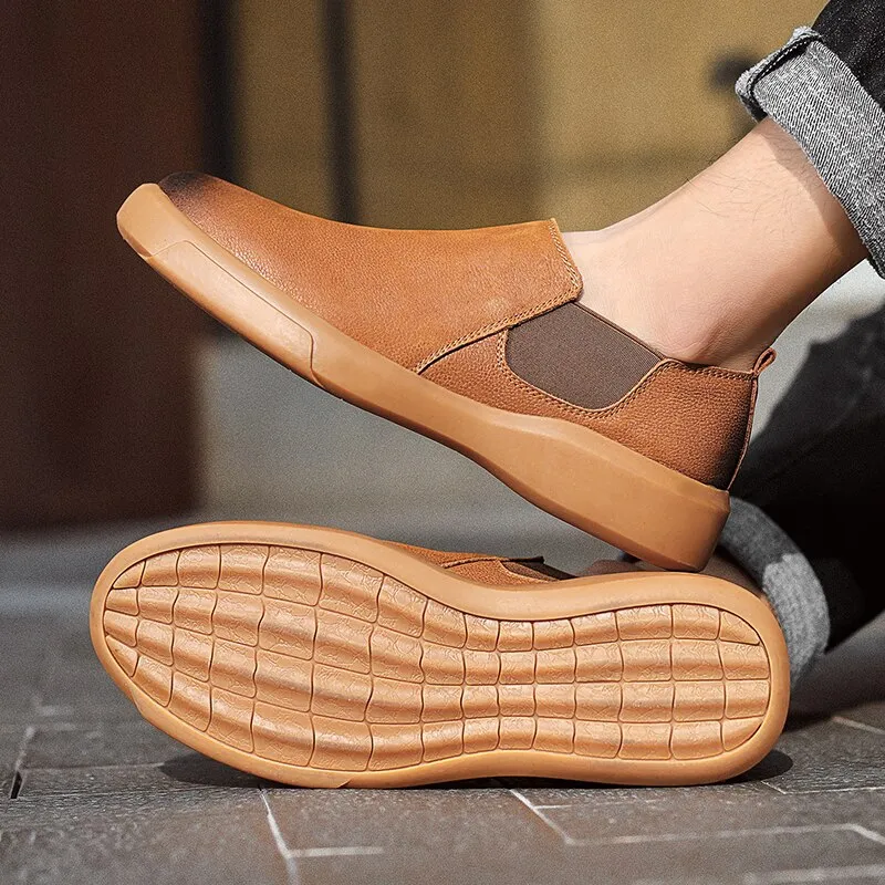 xiangtuibao  Men Casual Leather Shoes Big Size 38-47 Fashion Men's Flats Leisure Walk Loafers Tide Outdoor Shoes Fashion Slip on Sneakers Man